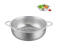 Scolapasta Perforato, 28.5CM Scolapasta in Acciaio Inox, Colapasta Metallico, Scolapasta Microforati in Acciaio Inox, con Manico e Base, per Scarico e Risciacquo di Verdure, Pasta, Frutta, Riso