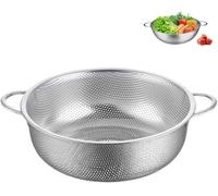 Scolapasta Perforato 31.5CM, Colapasta Metallico, Scolapasta Microforati in Acciaio Inox, con Manico e Base, per Scarico e Risciacquo di Verdure, Pasta, Frutta, Riso