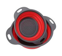 Scolapasta Pieghevole 2 Pezzi, Set Scolapasta Tondo Retrattile, Grande e Piccolo per Lavare Verdure e Frutta - Drenaggio Rapido, Materiale Resistente, Salvaspazio e Multiuso