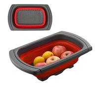 Scolapasta pieghevole, Cesto di lavaggio pieghevole per alimenti, Set di colapasta pieghevole in silicone Set da cucina pieghevole Cestello per alimenti con piedini rialzati per scolare la Fenjiu