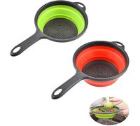 Scolapasta pieghevole, design salvaspazio, colino in silicone con manici ergonomici, compatibile con un drenaggio e un risciacquo efficienti