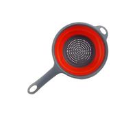 Scolapasta pieghevole in silicone con manico Colino da cucina, compatibile for scolare pasta, verdure, frutta JT111(Red S)