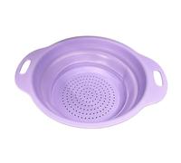 Scolapasta pieghevole per alimenti, salvaspazio, in silicone, essenziale per la cucina, colore: viola