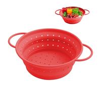Scolapasta Pieghevole Salvaspazio, Filtri Pieghevole Cesto, Silicone Pieghevole, 21cm Ciotola Filtrante Pieghevole da Cucina,Verdura Cesto, Lavaggio per Drenare Pasta, Verdura, Frutta, Rosso