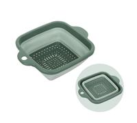 Scolapasta quadrato salvaspazio pieghevole verde