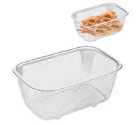 Scolapasta rettangolare per verdure, colino rettangolare a maglia fine, colino per olio in acciaio inox, ciotola per lavaggio riso, colino da cucina rettangolare con cestello in rete