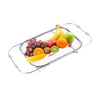 Scolapasta sopra il lavello - Scolapiatti estensibile in acciaio inossidabile - Cestello per lavare le verdure | per frutti di bosco pomodori uva fragole appartamento dormitorio camper campeggio bar a