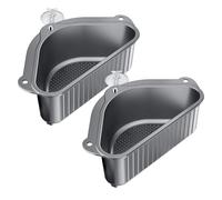 Scolapasta triangolare sopra il lavello, filtro per alimenti per lavello da cucina, 2 x struttura triangolare robusto filtro per lavello | angolare angolare per lavello | cestino per lavello con