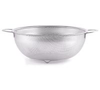 HENDI Scolapasta da cucina, cestello, colino, per cucinare e lavare pasta, verdure, frutta, insalate, rotondo, forato, con base e 2 maniglie, ø285x(H)115 mm, acero inoxidable