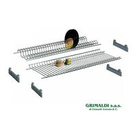 SCOLAPIATTI 56 CM PER CUCINA PORTA INCASSO DOPPIA RETE PENSILE RASTRELLIERA