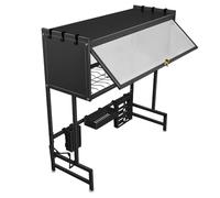 Scolapiatti a 2 ripiani da lavello da cucina nizer in acciaio al carbonio nero 75 x 30 x 78 cm - soluzione salvaspazio per piatti e usi