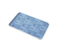 Scolapiatti a doppio strato in plastica con fessura superiore (blu) | Design staccabile a 2 livelli, facile pulizia separata, finitura in plastica bianca, si adatta ai lavelli standard