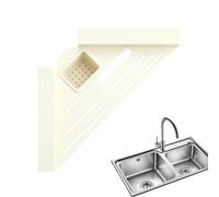 Scolapiatti ad angolo per lavello da cucina, mensola triangolare in acciaio | Scolapiatti sopra il lavello per cucina camper, sapone, spugna e utensili