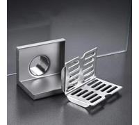 Scolapiatti angolare in acciaio inox a forma di L, per una gestione efficiente dell'acqua in bagno e cucina (12 cm)