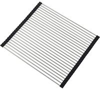 Scolapiatti arrotolabile in acciaio inox, tappetino per lavello da cucina, salvaspazio, disponibile in varie misure (36,8 x 33 cm (lunghezza x larghezza)