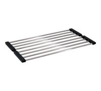 Scolapiatti avvolgibile Idrostile 454x12 mm acciaio spazzolato