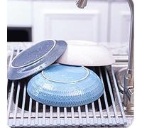 Scolapiatti avvolgibile, Scolapiatti in silicone in acciaio inossidabile, diverse dimensioni(52 * 33cm)