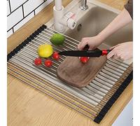 Scolapiatti avvolgibile, Scolapiatti in silicone SS, arrotolabile, for frutta e verdura, diverse misure(47.6 * 31cm)