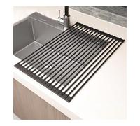 Scolapiatti avvolgibile, Stendino arrotolabile sopra il lavandino, multicolore, in diverse misure(Black,52x33cm/20.5x13.0in)