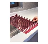 Scolapiatti avvolgibile, Stendino arrotolabile sopra il lavello, multicolore, in diverse misure(Red,52x33cm/20.5x13.0in)