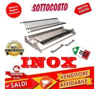 SCOLAPIATTI COLAPIATTI 56 CM ACCIAIO INOX CON BASE VASCHETTA TELAIO REGOLABILE