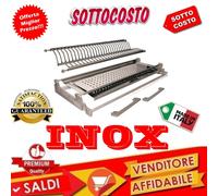 SCOLAPIATTI COLAPIATTI 56 CM ACCIAIO INOX CON BASE VASCHETTA TELAIO REGOLABILE