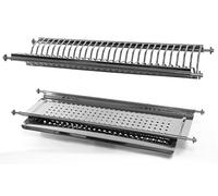 SCOLAPIATTI COLAPIATTI AD INCASSO DI 86 CM ACCIAIO INOX CON BASE VASCHETTA GOCCE