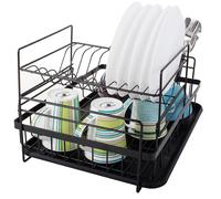 Scolapiatti Colapiatti Scolaposate da Appoggio Lavello in Metallo Nero Cucina