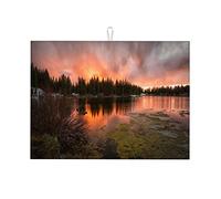 Scolapiatti colorato per il bancone della cucina, paesaggio, cielo, grande tappetino per l'asciugatura rapida del bancone della cucina, piccolo, 16 x 18 pollici