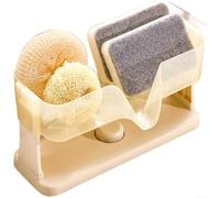 Scolapiatti compatto da 24 cm, in plastica ABS gialla, organizer per piccole cucine salvaspazio (colore crema)