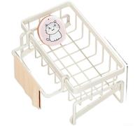 Scolapiatti compatto in spugna, 23 cm, salvaspazio, colore: bianco | Forte materiale in acciaio al carbonio, finitura antiruggine, uso ambientale, dimensioni 23x9x10cm, opzione grigia
