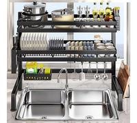 Scolapiatti con 3 ripiani sopra il lavello, organizer salvaspazio per utensili da cucina