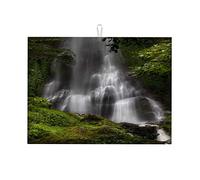 Scolapiatti con cascata, albero, muschio, paesaggio, per bancone della cucina, tappetino di asciugatura in microfibra, resistente, grande, 18 x 24 pollici