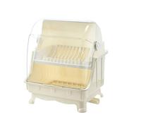 Scolapiatti con Coperchio Scolapiatti Per Posate Scolapiatti con Coperchio Coperchio Sopra Il Lavello Stendino Per Piatti Scatola Portaoggetti Per Stoviglie da Cucina Multifunzionale(Beige)