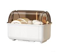 Scolapiatti con copertura antipolvere e scolapiatti rimovibile per una conservazione efficiente della cucina e un facile drenaggio dell'acqua sui piani di lavoro (bianco)