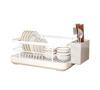 Scolapiatti con vassoio antigoccia in ABS resistente ai graffi, cestino rimovibile antiscivolo, design salvaspazio per l'organizzazione della cucina e un'asciugatura efficiente