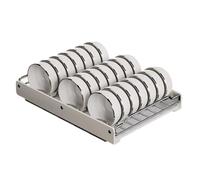 Scolapiatti con vassoio di scarico, cestino portaoggetti integrato per cucina e casa, efficiente scolapiatti per migliorare lo spazio e la pulizia