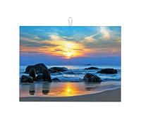 Scolapiatti con vista mare e cielo per il bancone della cucina, scolapiatti con motivo stampato, grande 18 x 24 pollici
