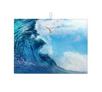 Scolapiatti con vista mare e cielo per il piano della cucina, tappetino per asciugare i piatti, tappetino resistente al calore, grande 18 x 24 pollici