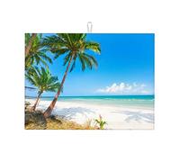 Scolapiatti con vista sulla spiaggia per il bancone della cucina, tappetino da bar con fotografia sulla spiaggia per la casa, GIF grande 18 x 24 pollici