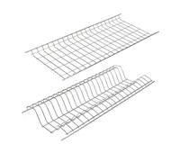 SCOLAPIATTI CROMATO A GRIGLIA PENSILE 2 PIANI cm 76