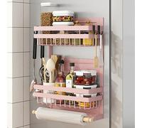 Scolapiatti da appendere sopra il lavello - Regola Portapiatti da parete sopra il lavello, tagliere e porta spezie(Pink,45 * 30 * 11.5cm)
