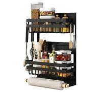 Scolapiatti da appendere sopra il lavello - Regola Portapiatti da parete sopra il lavello, tagliere e porta spezie(Black,45 * 30 * 11.5cm)