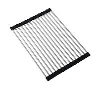 Scolapiatti da appendere sopra il lavello, Scolapiatti pieghevole in silicone e acciaio inossidabile for lavello, diverse misure(10 * 20inch)