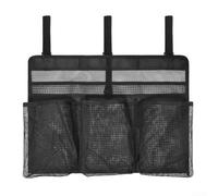 Scolapiatti da campeggio pieghevole portatile con cinghie per organizzare la cucina e la pulizia dei pasti all'aperto, borsa in rete di poliestere nera 55 x 40 cm