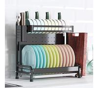 Scolapiatti da Cucina a 2 Livelli, Scolapiatti da Pavimento in Acciaio Inossidabile, 425 X 24 X 46 cm