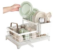 Scolapiatti da cucina a 2 ripiani, resistente alla ruggine | Heavy Duty piastra Storage Rack per cucina mobili casa RV appartamento controsoffitto angolo fattoria campeggio picnic