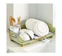 Scolapiatti da cucina con portautensili, verde - salvaspazio per scolapiatti e soluzioni per la conservazione della cucina.