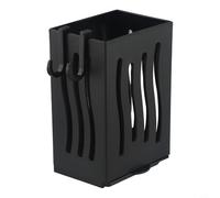 Scolapiatti da cucina da parete con portaposate e vassoio antigoccia, organizer per utensili in plastica ABS, per cucchiai, forchette, spazzole, spugne, soluzione facile da pulire (nero)