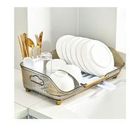 Scolapiatti da cucina, grigio porta utensili da cucina, elegante scolapiatti per piatti, soluzione salvaspazio da cucina, accessorio essenziale per controsoffitto